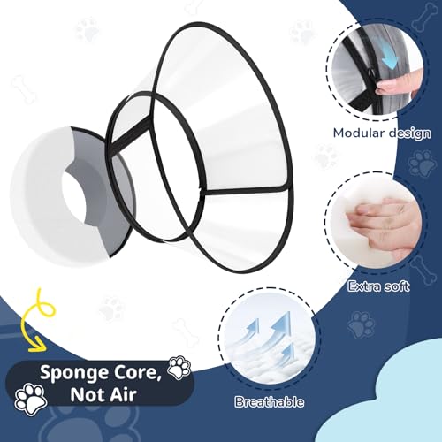 Sponge Core Dog Cone (Gray / Size 7(Neck: 18.0"- 20.0"))