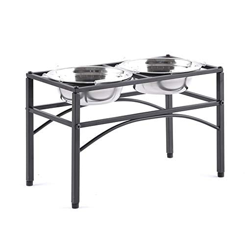 Elevated Dog Bowls Raised Pet Feeder Cat Food Water Diner Stand Set (M/10.7" Height)