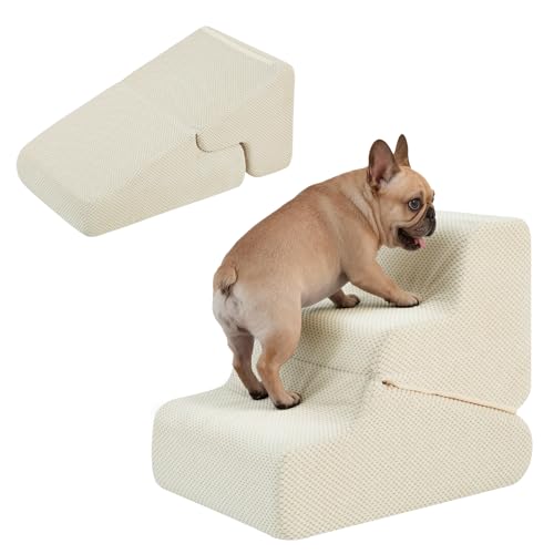 Dog Ramp for Bed (Beige / Standard 3 Step)