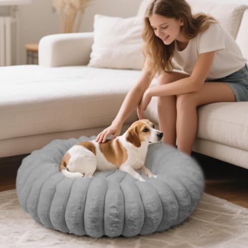 Donut Small Medium Dog Bed Washable Kitty & Puppy Bed (Grey / S(23*23*8))