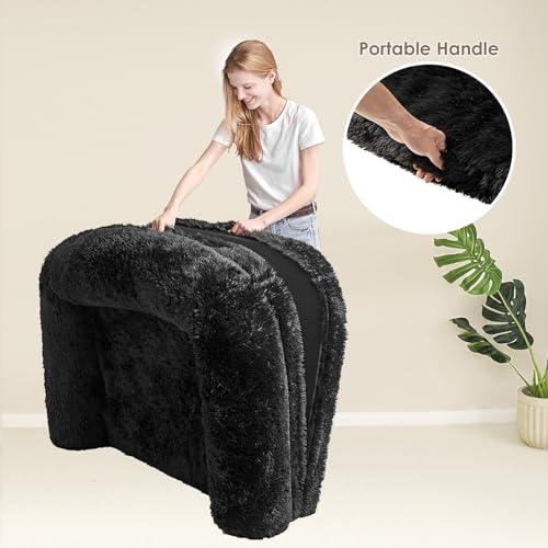 Foldable XXL Dog Bed for Large Sized Dog (54x38x7.5(Folded 38x27) / Black)