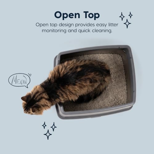 Stainless Steel Litter Box Enclosed High Sided for Cats (Large / Stainless Steel)