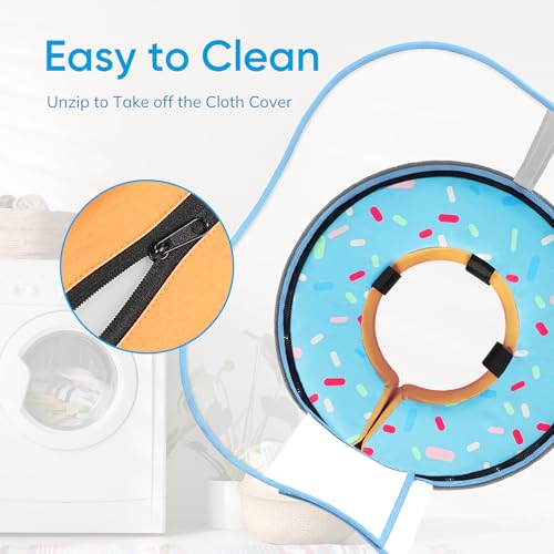 Sponge Dog Cone Collar Stop Licking After Surgery (DonutBlue / S(Neck 6"-9"))