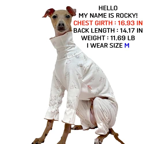 D Doggy Star Italian Greyhound Pajama Onesie Indoor Clothes Whippet for Dog Coat (3XL / Pajama Onesie)