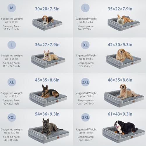 Orthopedic Washable Dog Bed (Gray / 71.0"l x 46.0"w x 7.5"th)
