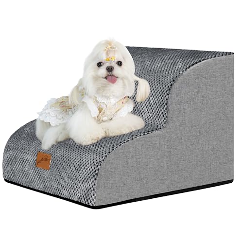 Ramp Dog Stairs for Couch Sofa and Chair 11.8" H (Grey / 2-Step (15.7"D x 15.7"W x 11.8"H))