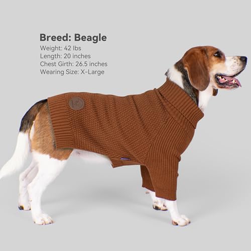 Dog Sweater Long Sleeve Warm Sweaters for Small Dogs Boy Girl Cats (Brown / Medium)