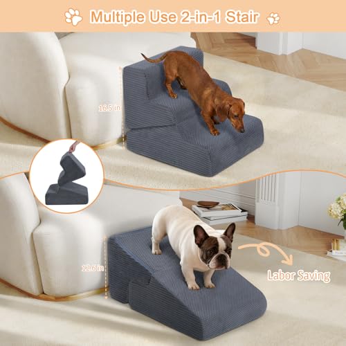 Dog Ramp for Bed (Grey / Standard 3 Step)