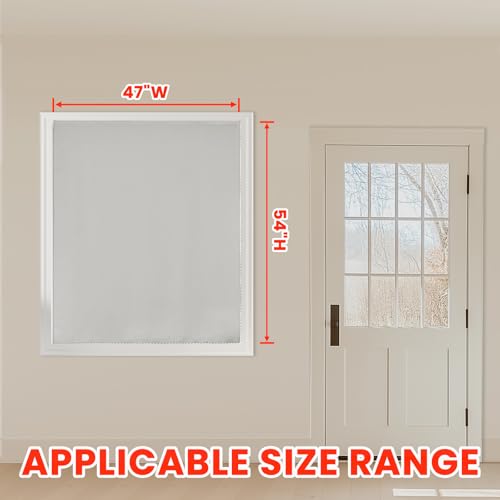 100% Blackout Stick Curtain Portable Black Out Curtains Adhesive Curtains for Bedroom Living Room No Drilling (White/ Thickened / 47"W x 54"L (Pack of 1))