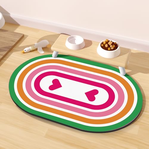 Dog Feeding Mat 24''x16'' (24''x16'' / Pink Heart)