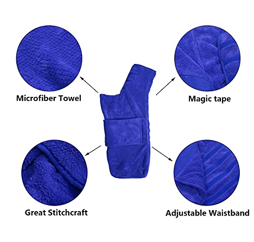 Pineapple Grid Fast Drying Super Absorbent Dog Cat Bath Robe Towel (Medium / Blue(Pineapple grid))