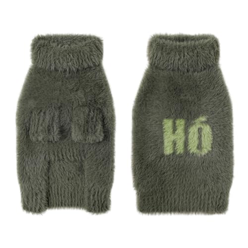 Small Dog Furry Pullover Sweater (F Green(Order One Size Up) / X-Large)