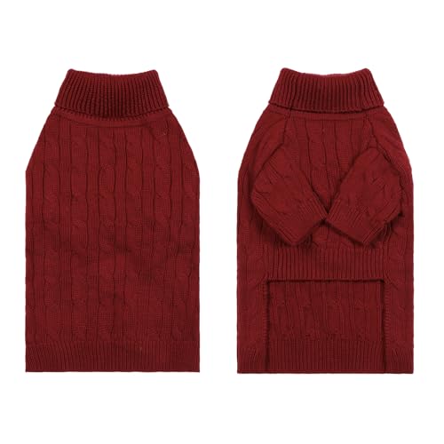 Small Medium Dog Sweater (Deep Red / Large)