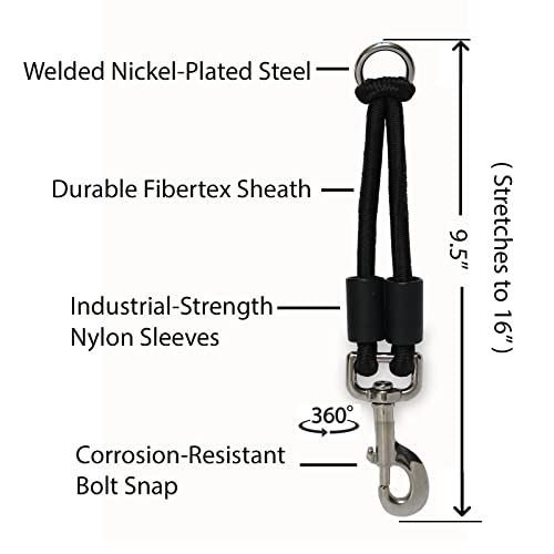 BUNGEE DOG LEASH EXTENSION (Large (up to 110 pounds) / Black)
