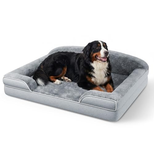Orthopedic Dog Bed for Giant&Multiple Dogs (Light Grey / 53.0"L x 42.0"W x 8.0"Th)