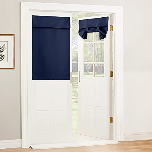 Navy Blue Blackout Door Curtain (Navy / 30"W x 40"L (Pack of 1))