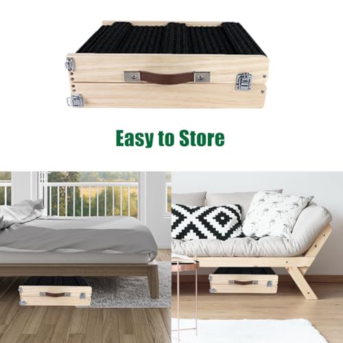 Small Dog Ramp Adjustable Portable Folding Wooden Ramp 32" Long (LGPT / 80CM/Black)