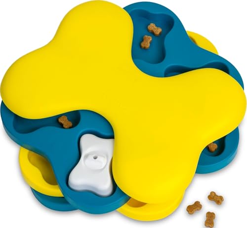 Nina Ottosson Dog Tornado Dog Toy Treat Puzzle (Dog Tornado (Yellow and Blue) / 1 Count (Pack of 1))