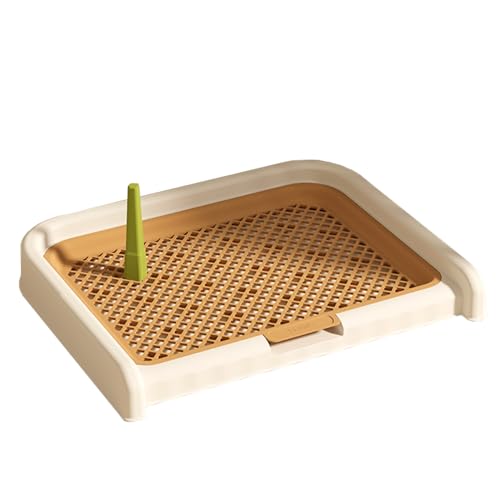Indoor Dog Potty Tray with Removable Pee Post and Raised Mesh Grate