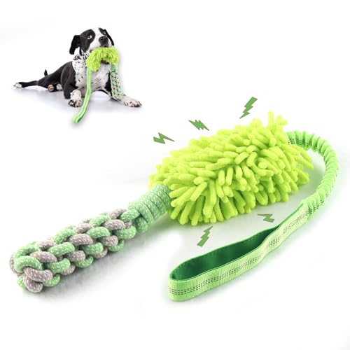 Dog Rope Toy Tug of War Dog Toy for Aggressive Chewers (Green / Dog Bite Stick Toy)