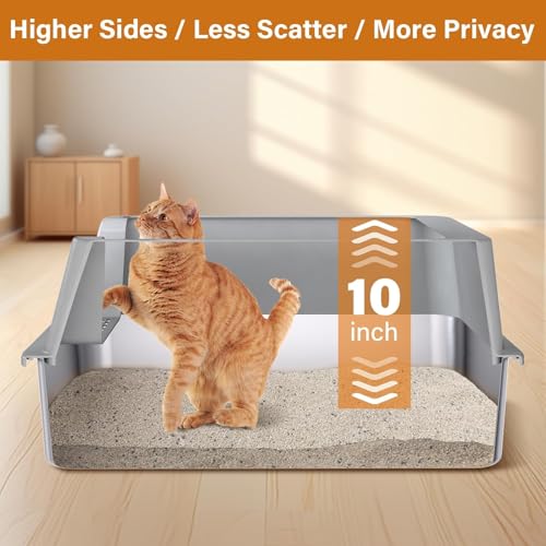 XL Stainless Steel Litter Box with Lid (XL)