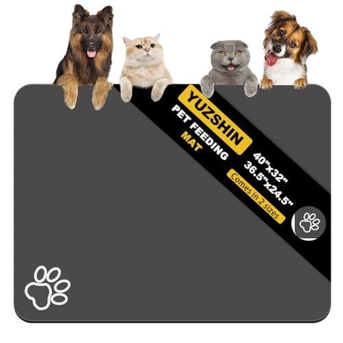 Dog Food Mat Largest Absorbent Dog Mat for Food and Water (40"L x 32"W)