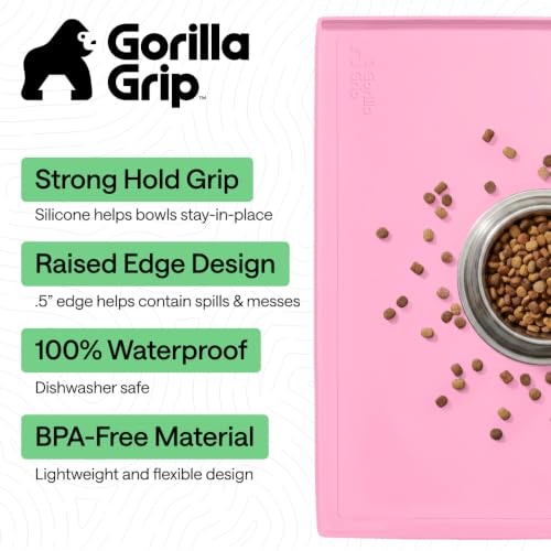 Waterproof Dog Food Mat (Pink / 16" x 10")