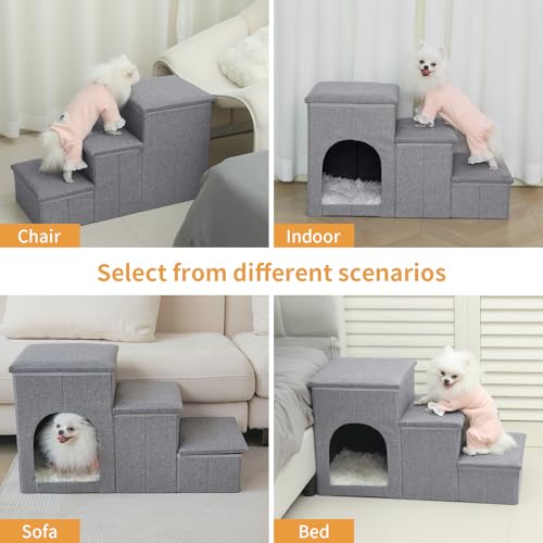 Dog Stairs for Small Dogs (Grey)