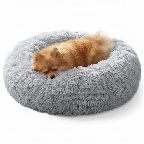 Calming Dog Bed for Small Dogs (01 - Smoke Grey / 23.0"L x 23.0"W x 8.0"Th)