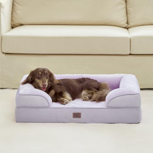 Orthopedic Small Dog Bed (Lilac / 24.0"l X 18.0"w X 6.0"th)