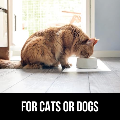Dog Food Mat 100% Waterproof Silicone (White / 18.5"l X 11.5"w)