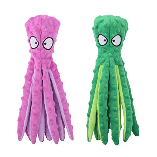 2 Pack Octopus Dog Toys (Purple+Green)