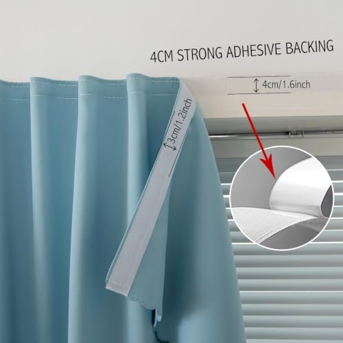 Self Adhesive Curtains (59"W x 84"L (Pack of 2) / Lake Blue)
