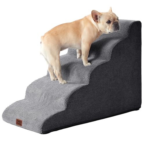Curved Dog Stairs Ramp for High Beds 22.6" H