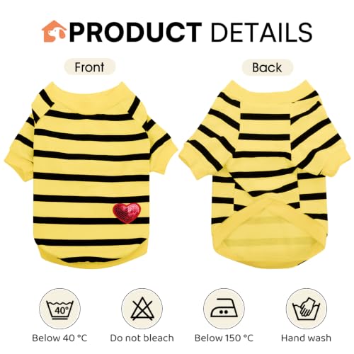 Dog Striped Shirts for Large Dogs (Yellow / X-Large)