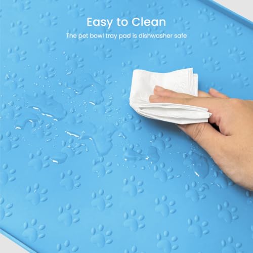 Dog Food Mat Anti (19.4" x 9.8"-2PCS / Blue)