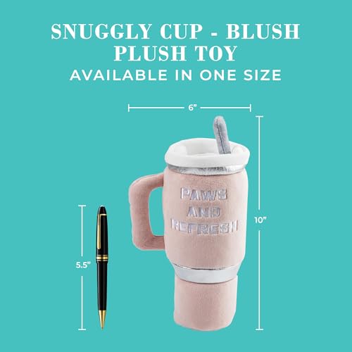 Snuggly Cup Plush Dog Toy Tumbler Parody Stuffed Chew Toy (Snuggly Cup (Blush))