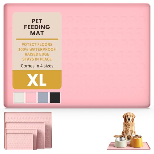 Silicone Pet Feeding Mat (Pink / 28''L x 20"W)