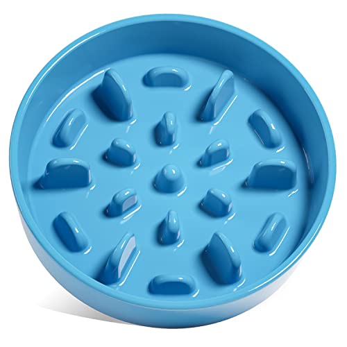 Slow Feeder Dog Bowl Ceramic (Snowflake Blue / M-1.5 Cups)