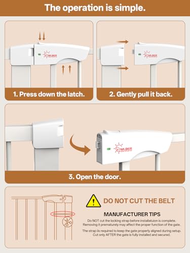Baby Gate for Indoor Stairs & Doorways (White / 27.9-46.8")
