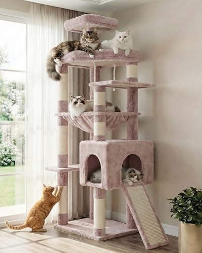 64.2" Heavy Duty Cat Tree for Large Cats with Wide Base HCT027MU (64.2 inch / Muchroom)