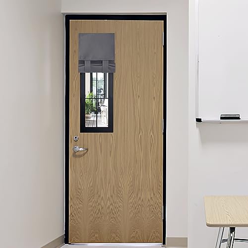 Classroom Door Window Cover Lockdown Shades Blackout (Grey / 12"W x 30"L (Pack of 1))