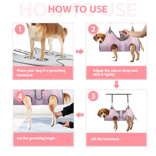 Pet Grooming Hammock for Cats & XS Small Dogs with Nail Clippers