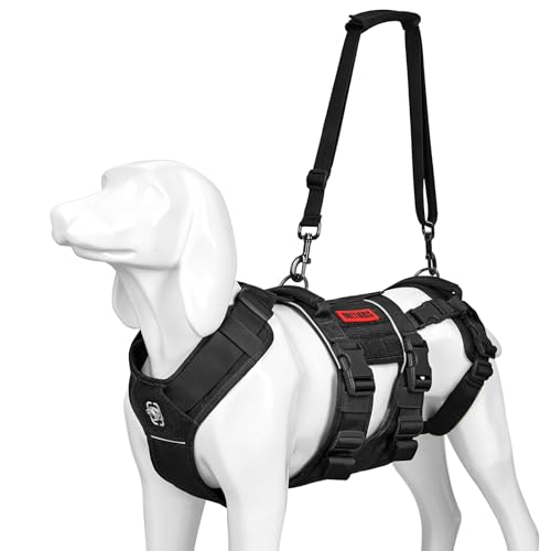 Breathable Dog Lift Harness for Large Medium Sized Dogs (X-Large / Black)