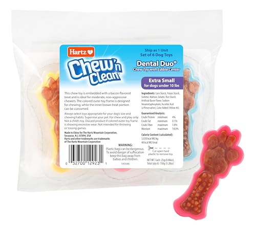 Chew 'n Clean Dental Duo Dog Treat & Chew Toy (X-Small (Pack of 6) / 6 Count)