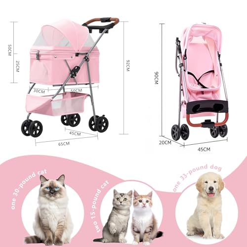 Pet Stroller for Small (pink)