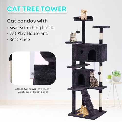 70" Cat Tree Tower (Ashy)