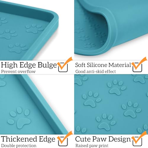 Dog Food Mat Anti (31.5"L x 23.6"W / Blue)