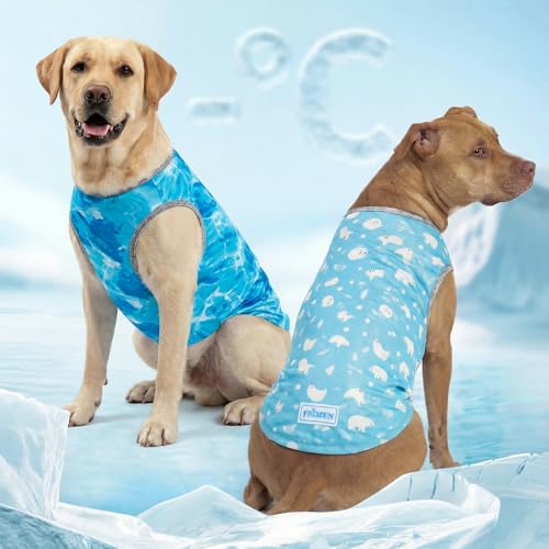 2Pack Dog Shirt for Large Dogs Soft Breathable T (XX-Large (40-55lbs) / 1# Polar bear+Ice)