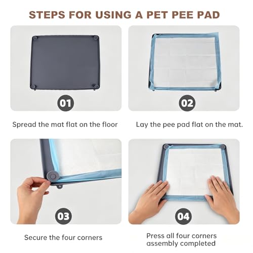 Silicone Pee Pad Holder for Dogs (23"D x 23"W x 1"H)